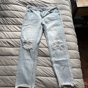 Papaya Light Blue Distressed Boyfriend Jeans